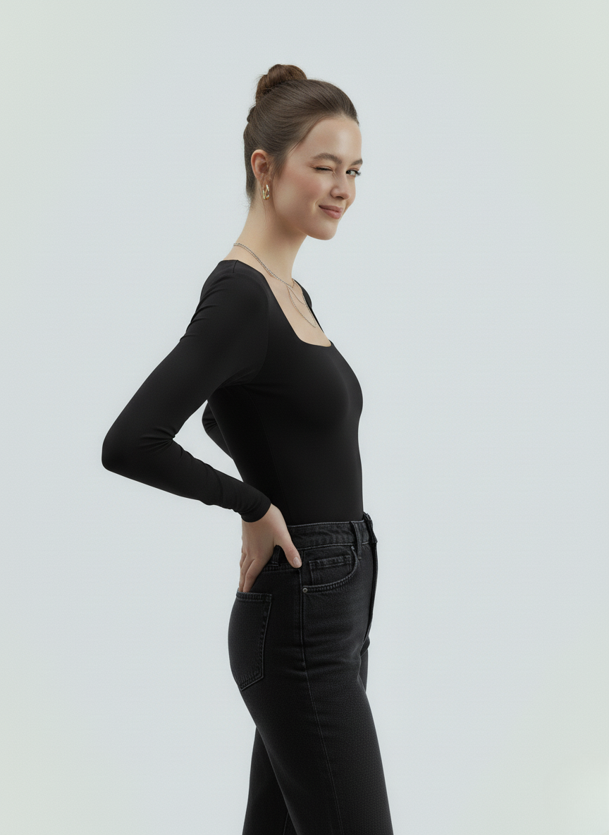 Body Eleganza Cuello Cuadrado